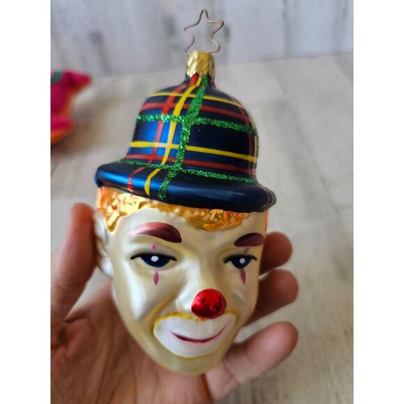 Inge glas? Clown glass birgits ornament hat glitter Xmas tree - Picture 8 of 12